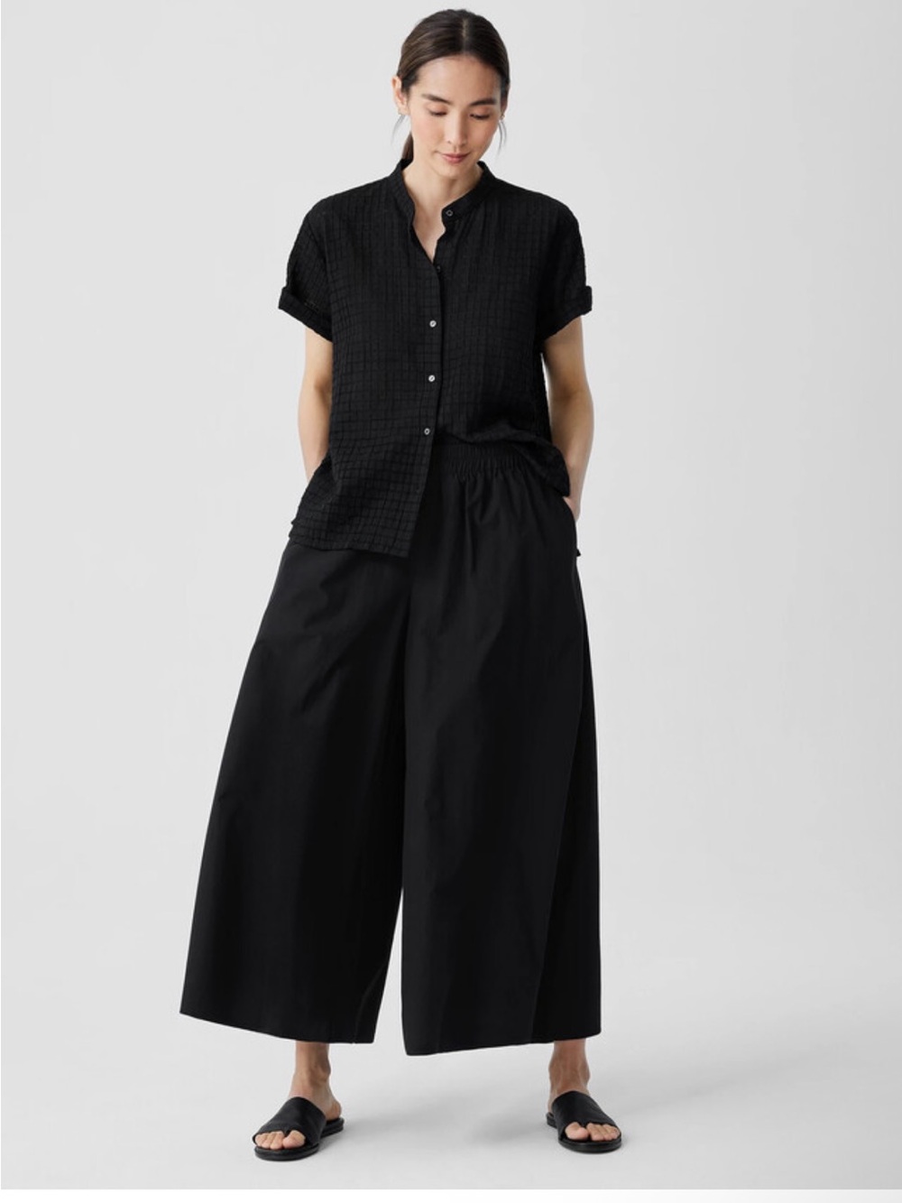 Eileen Fisher Black Wide-Leg Pants
